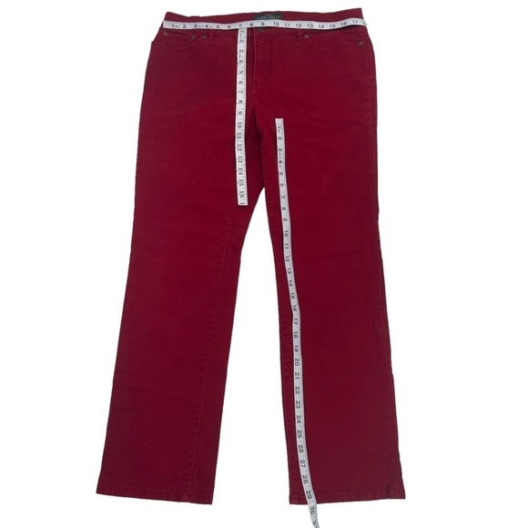 Lauren Ralph Lauren Red Modern Straight Denim Jeans Size 14 Wide Women's - Picture 5 of 6